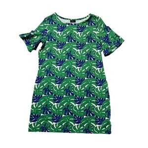 SAILOR-SAILOR Women's Dress, size XL, Blue & Green Foilage, Resort Palm